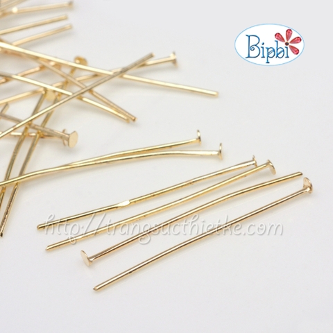 Đinh đồng xi vàng 14k đầu bằng