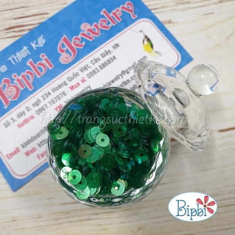Kim sa 4mm xanh lá đậm AB