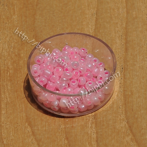 Cườm TQ hồng cam ceylon size 4mm