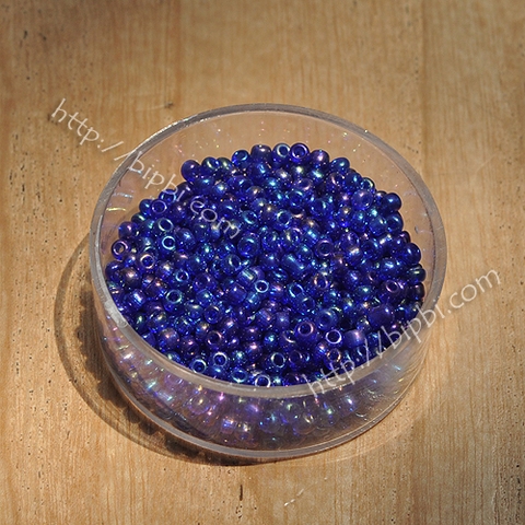 Cườm TQ xanh tím than xà cừ 2mm