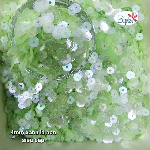 Kim sa siêu cấp 4mm xanh lá non mờ AB