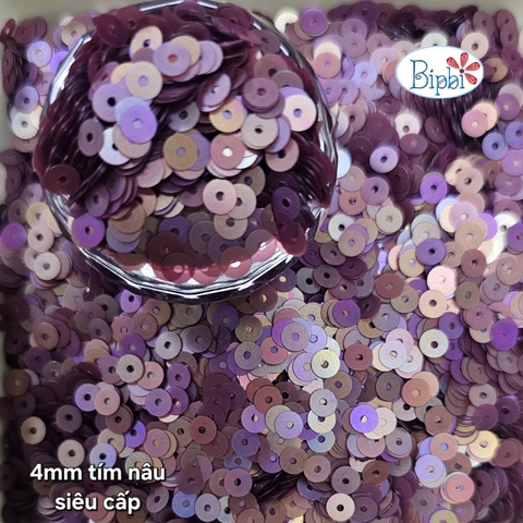 Kim sa siêu cấp 4mm tím nâu mờ AB