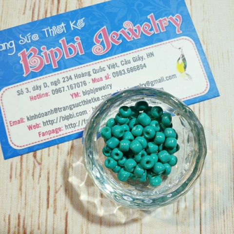 Cườm TQ xanh turquoise 4mm