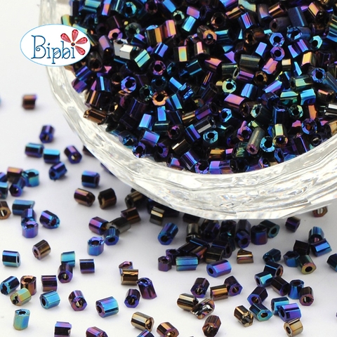 Cườm TQ ống ngắn đen xà cừ szie 2x3mm