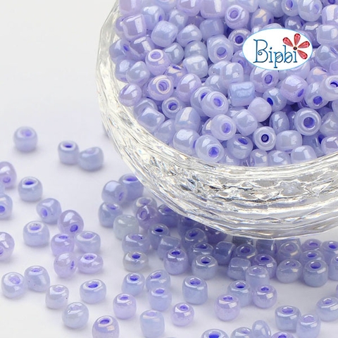 Cườm TQ tím nhạt ceylon size 4mm