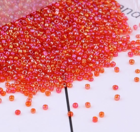 Cườm TQ đỏ tươi xà cừ 2mm