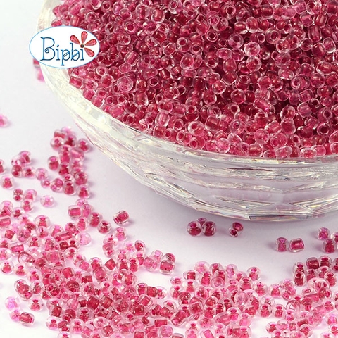 Cườm TQ hồng pha tía inside color 2mm