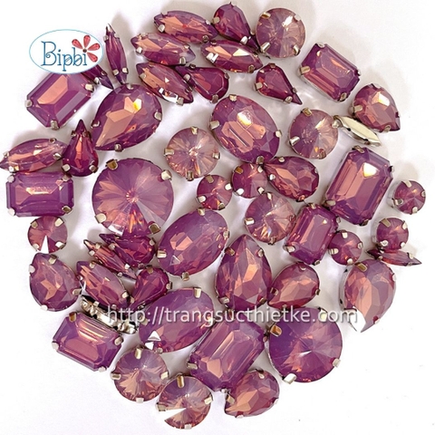 Đá có đế đính kết màu tím opal