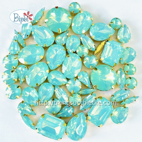Đá có đế đính kết màu xanh ngọc opal