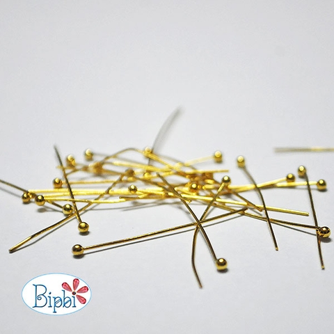 Đinh đồng xi vàng 14k đầu bi