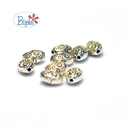 Hạt bạc bali bạc bầu dục 6x8mm