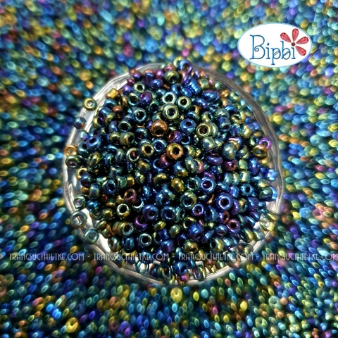 Cườm TQ màu xanh ánh kim 2mm