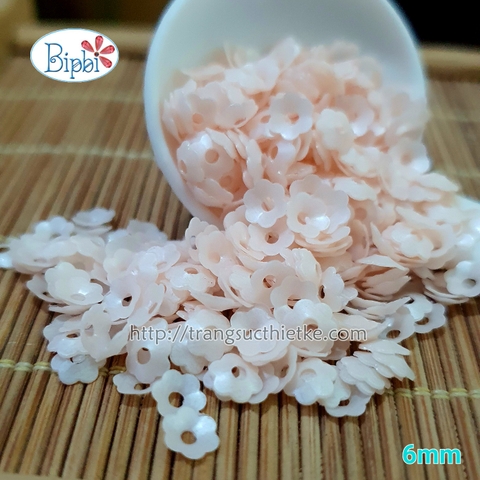 Kim sa 6mm hoa cong hồng nude