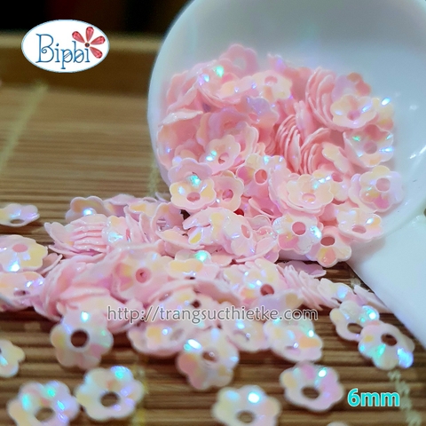Kim sa 6mm hoa cong hồng phấn