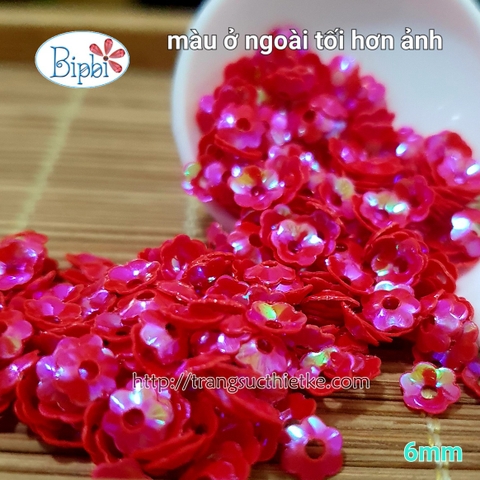 Kim sa 6mm hoa cong đỏ tía