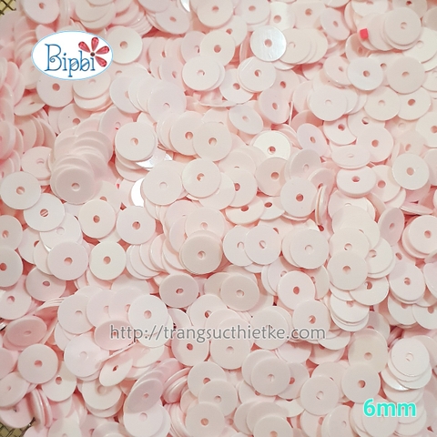 Hạt kim sa đục 6mm hồng phấn