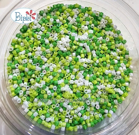 Cườm Nhật Miyuki delica 1.6mm mix tông xanh lá
