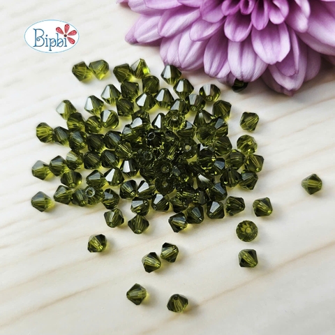 Pha lê Preciosa 4mm màu xanh rêu (olivine)