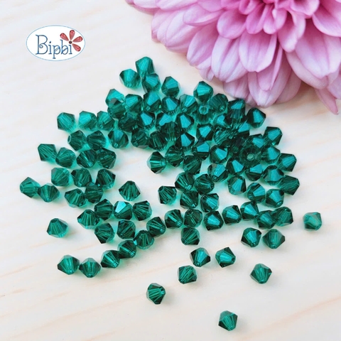 Pha lê Preciosa 4mm màu xanh ngọc bích (emerald)