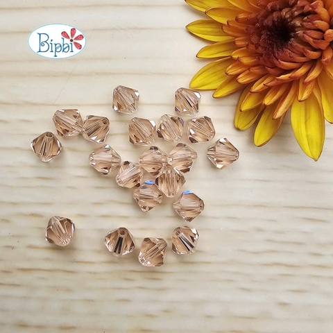 Pha lê Preciosa 6mm màu hồng light rose