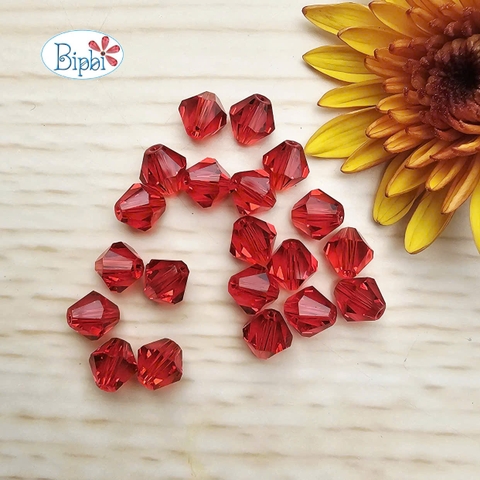 Pha lê Preciosa 6mm màu đỏ tươi light siam