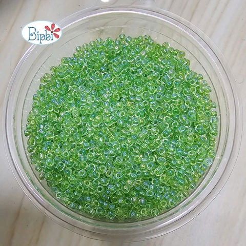 Cườm Nhật Matsuno 12/0 xanh lá non inside color AB