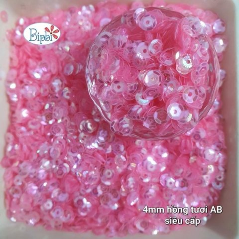 Kim sa siêu cấp cong 4mm hồng tươi AB