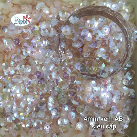 Kim sa siêu cấp cong 4mm kem AB