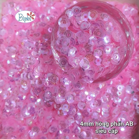 Kim sa siêu cấp cong 4mm hồng phấn AB