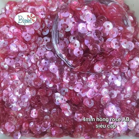 Kim sa siêu cấp cong 4mm hồng rose AB