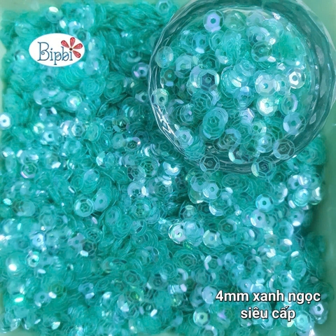 Kim sa siêu cấp cong 4mm xanh ngọc AB