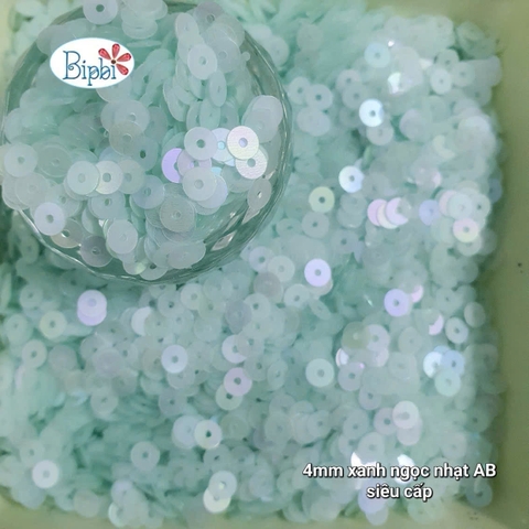 Kim sa siêu cấp 4mm xanh ngọc mờ AB