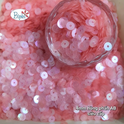 Kim sa siêu cấp 4mm hồng cam mờ AB