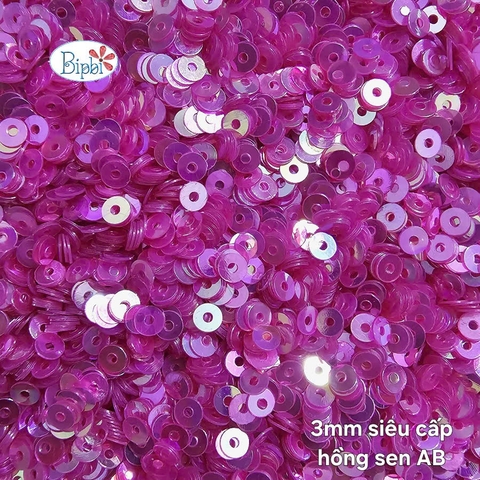 Kim sa siêu cấp 3mm màu hồng sen AB