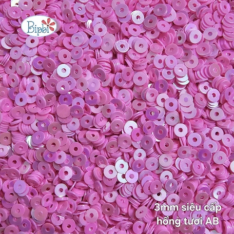 Kim sa siêu cấp 3mm màu hồng tươi AB