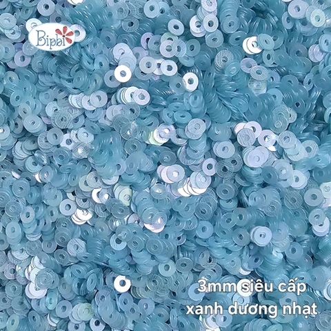 Kim sa siêu cấp 3mm màu xanh dương mờ AB