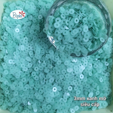 Kim sa siêu cấp 3mm màu xanh ngọc mờ