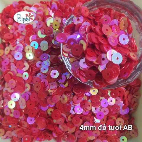 Kim sa 4mm màu đỏ tươi AB