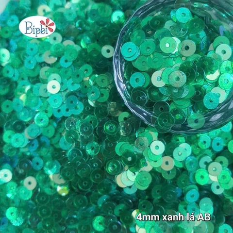 Kim sa 4mm màu xanh lá AB