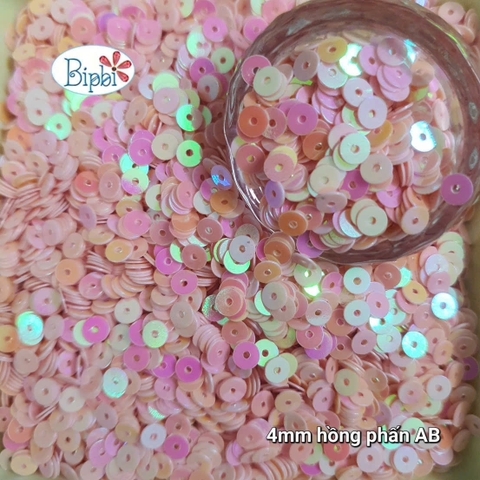 Kim sa 4mm màu hồng phấn AB
