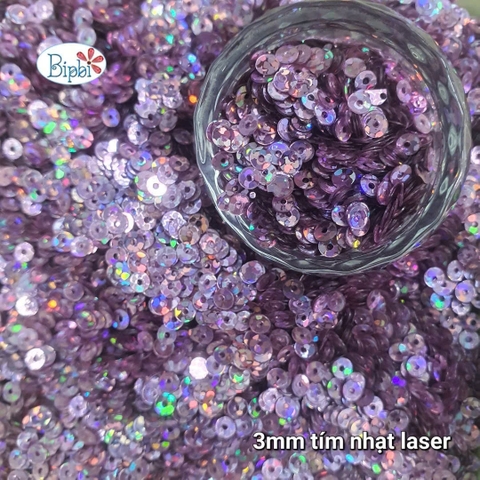 Kim sa 3mm tím nhạt laser