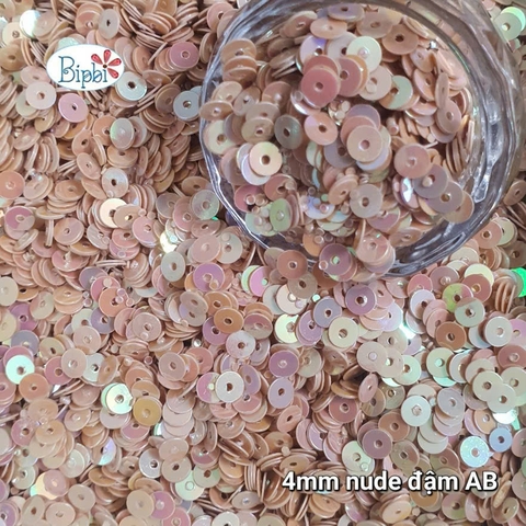 Kim sa 4mm màu nude đậm AB