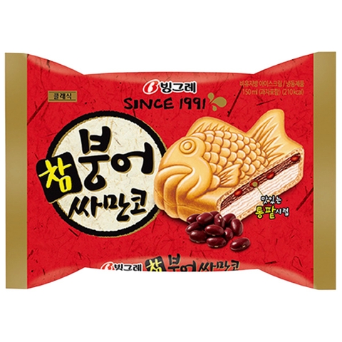 Kem bánh cá đậu đỏ Binggrae Samanco Red Bean Hàn Quốc 150ML