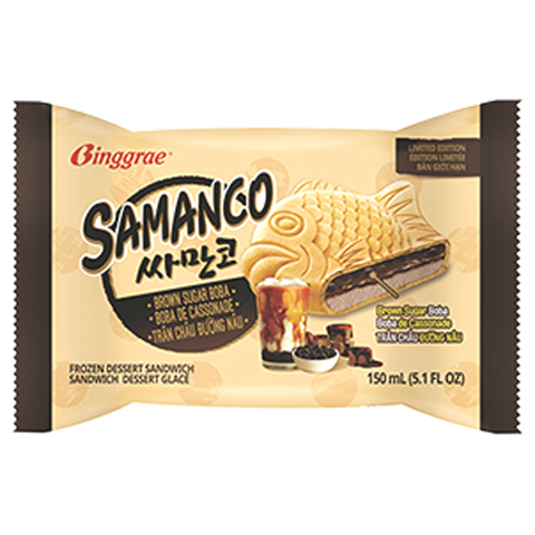 Kem bánh cá trà sữa đường nâu Binggrae Samanco Brown Sugar Boba Hàn Quốc 150ML