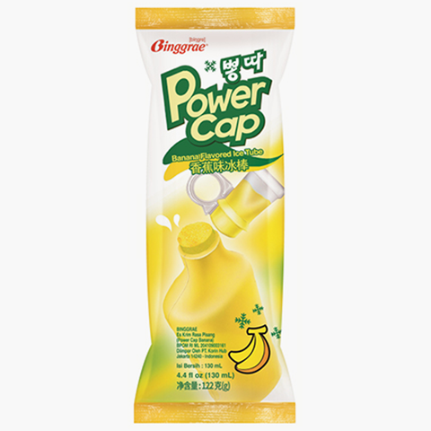 Kem ống chuối Binggrae Powercap Banana Flavored Ice Tube Hàn Quốc 130ML
