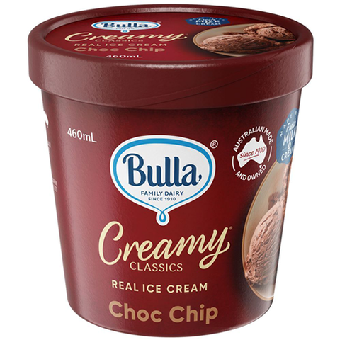 Kem hộp vani vụn socola Bulla Creamy Classics Choc Chip Pint 460ML