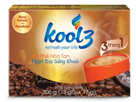 Cà Phê Hòa Tan 3 Trong 1 Kool3 Ngọt Dịu Sảng Khoái