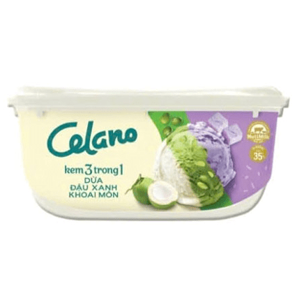 Kem hộp Celano 3 trong 1 dừa - đậu xanh - khoai môn 860ml
