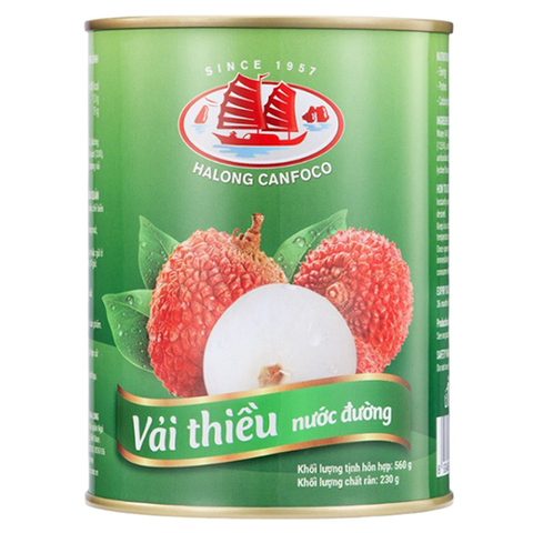 Vải thiều nước đường Hạ Long Canfoco 560g