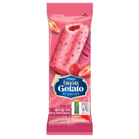 Kem dâu berry Lotte Buon Gelato Berry Strawberry Hàn Quốc 80ML